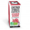 géranium - cristaux d'huiles essentielles - Aromandise - packaging