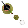 Théière ming 0,9L verte et dorée - Théière en fonte - Aromandise - contenu