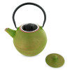 Théière ming 0,9L verte et dorée - Théière en fonte - Aromandise - ouvert