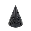 Ikone noir - porte encens pierre - les encens du monde Aromandise - vue 3/4