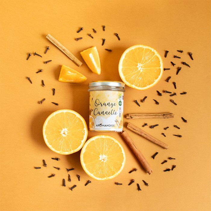 Bougie parfumée Cannelle Orange 100% naturelle - Senteur d'hiver