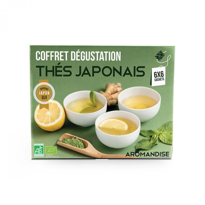 Coffret de thés Exquis : 4 boîtes de thés aromatisés 30 gr et 1