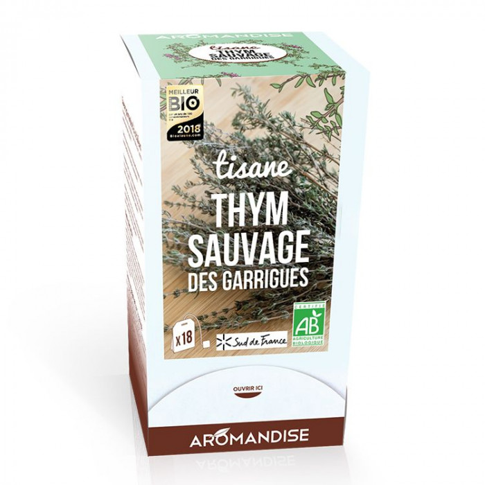 Tisane thym sauvage des garrigues - Aromandise - Packaging 
