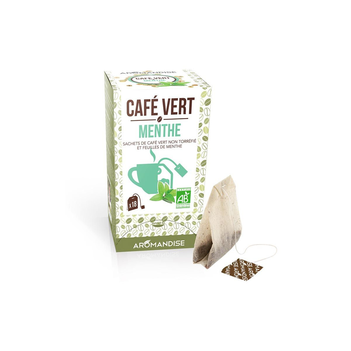 Café vert menthe - Aromandise - Packaging