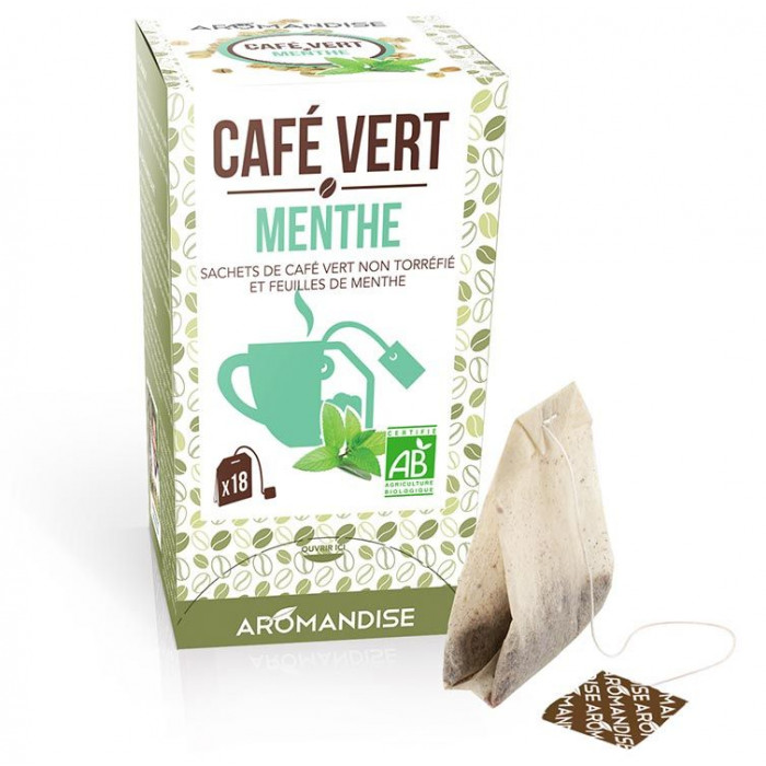 Café vert menthe - Aromandise - Packaging