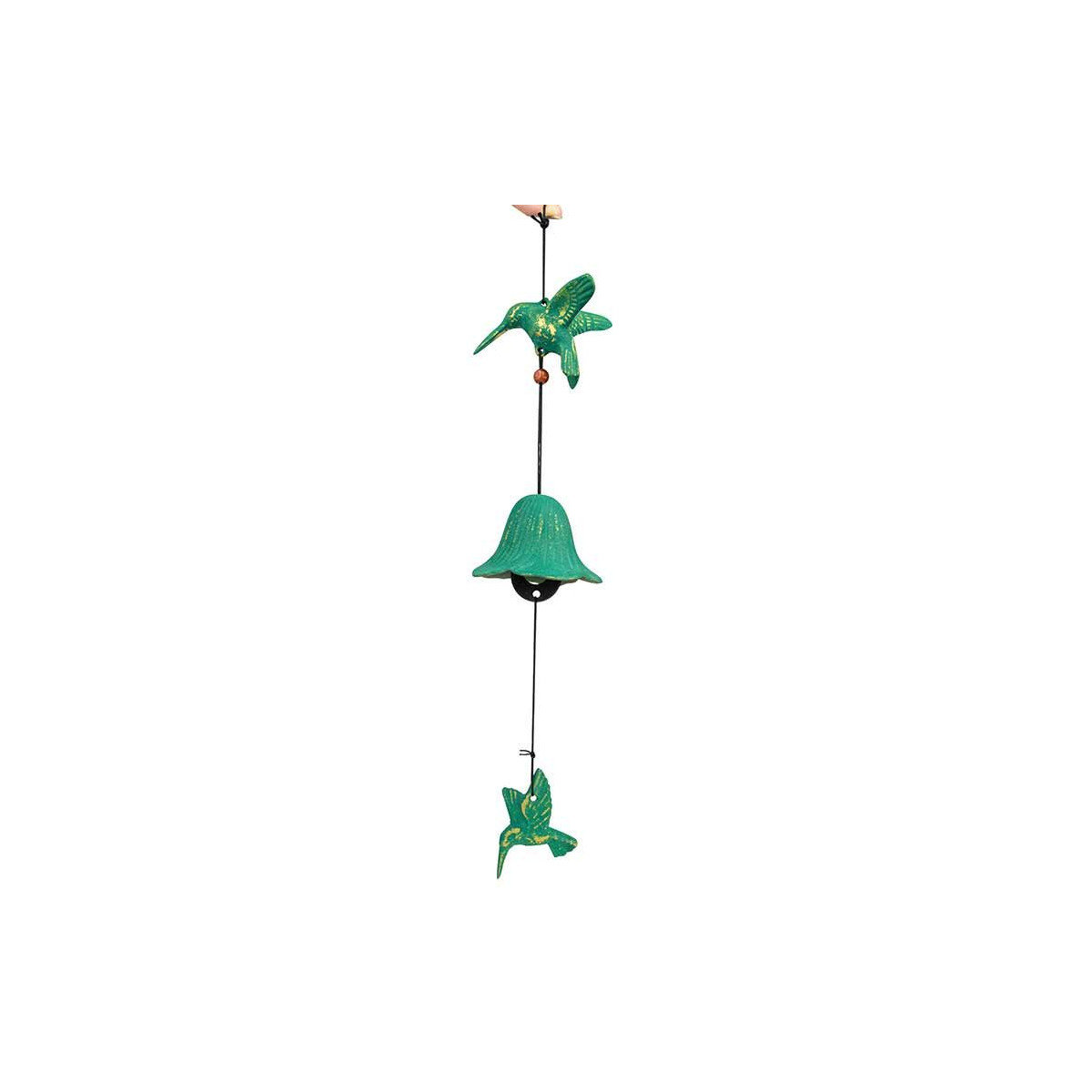 JOUET DU VENT COLIBRI VERT DORE