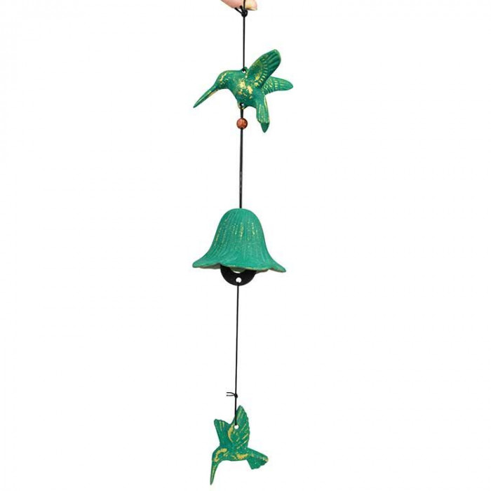 JOUET DU VENT COLIBRI VERT DORE