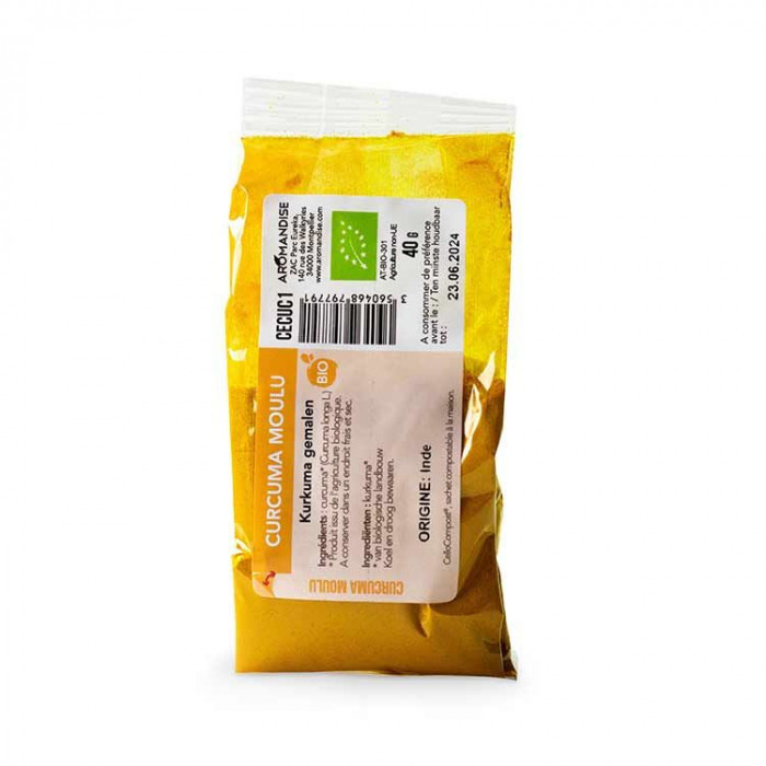 Curcuma moulu - sachet zéro plastique - Aromandise