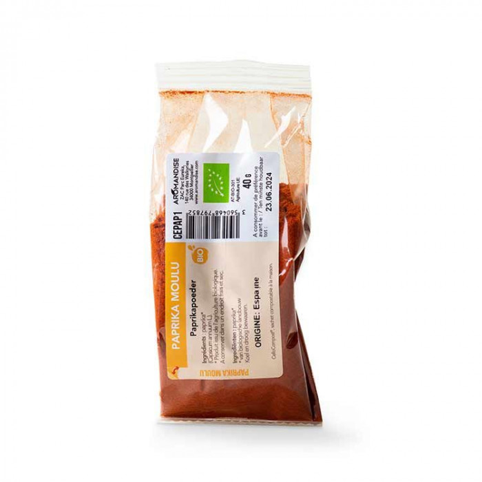 PAPRIKA MOULU sachet zéro plastique - face - Aromandise