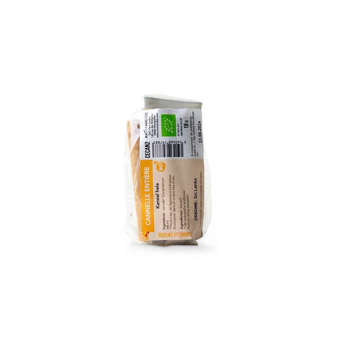 CANNELLE ENTIÈRE sachet zéro plastique - face