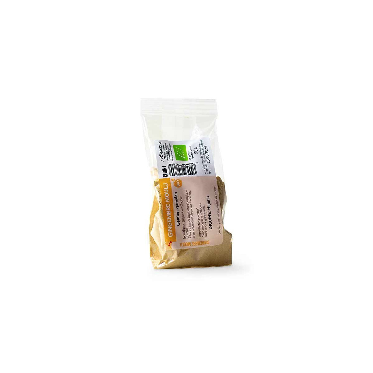 GINGEMBRE MOULU sachet zéro plastique - face