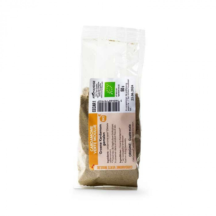 CARDAMOME VERTE MOULUE sachet zéro plastique - face 