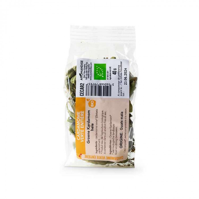 CARDAMOME VERTE ENTIÈRE sachet zéro plastique - face 