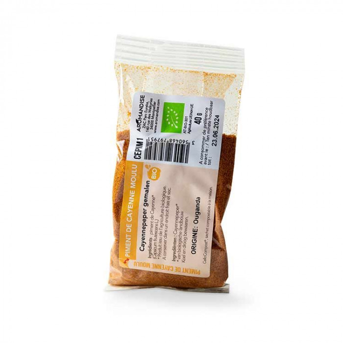 PIMENT CAYENNE MOULU sachet zéro plastique - face