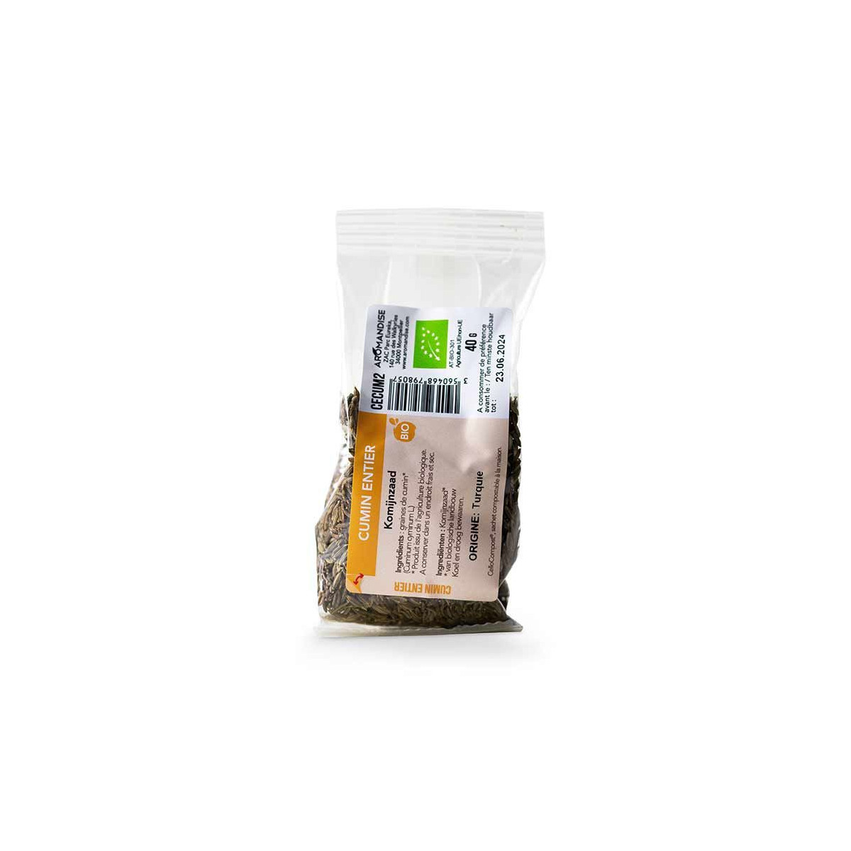 CUMIN ENTIER sachet zéro plastique - face 