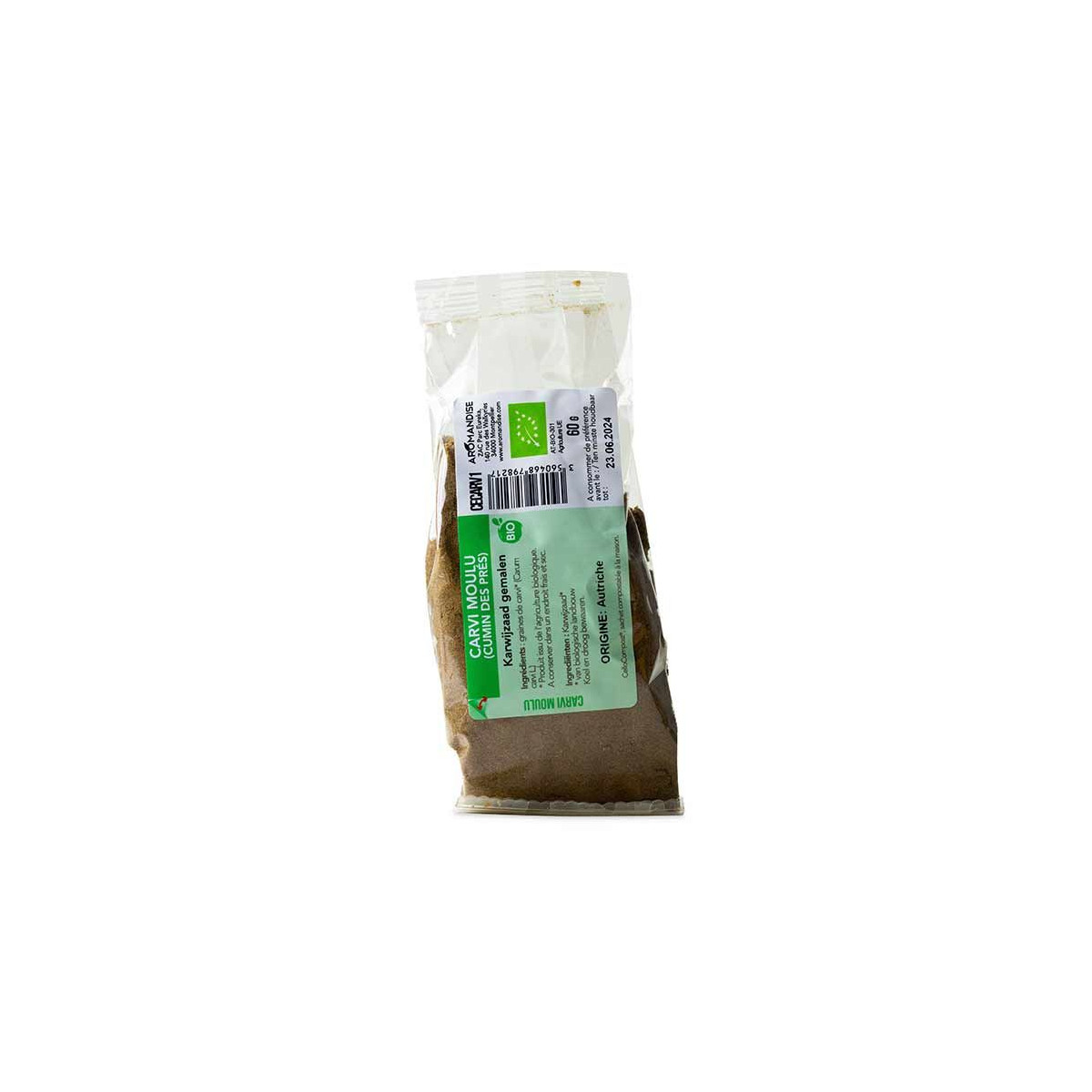 CARVI MOULU (CUMIN DES PRÉS) sachet zéro plastique - face