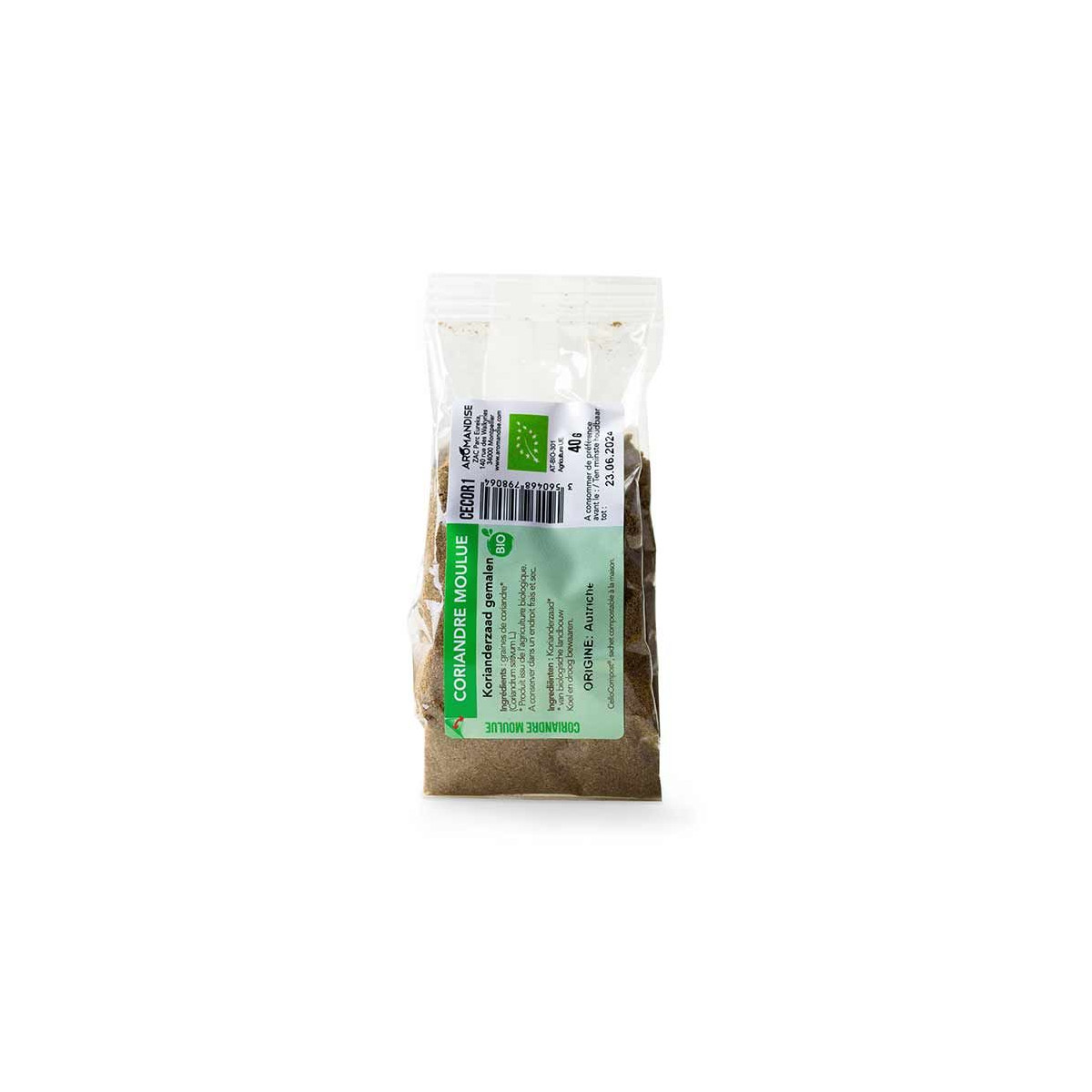 CORIANDRE MOULU sachet zéro plastique - face 