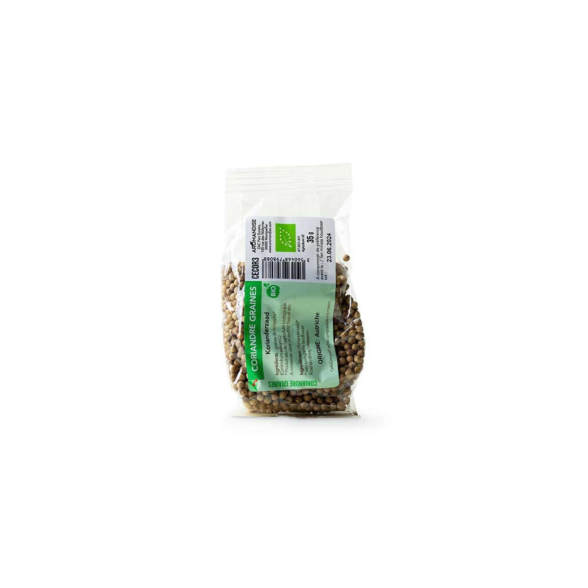CORIANDRE EN GRAINE sachet zéro plastique - face