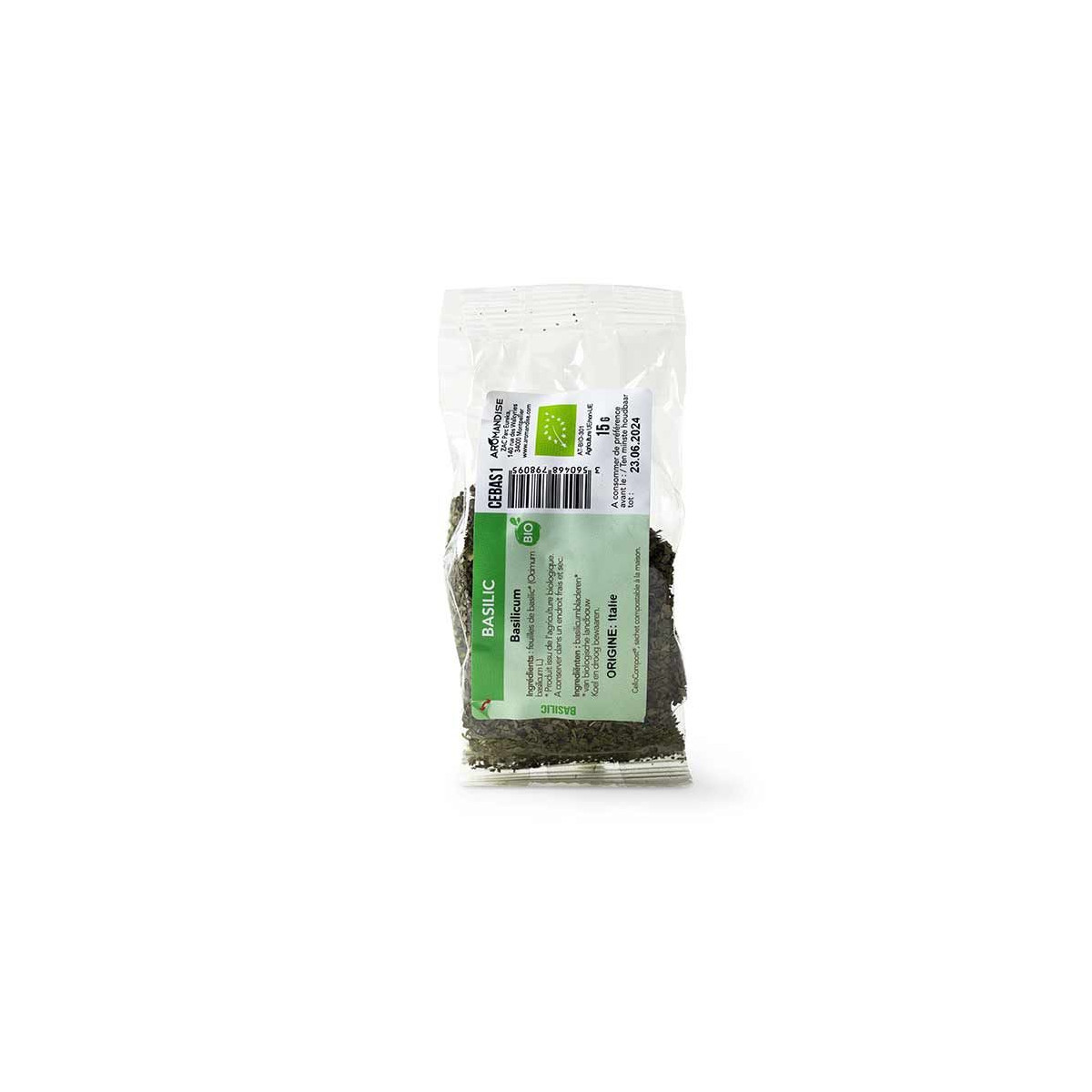 BASILIC sachet zéro plastique - face
