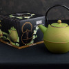 Théière ming 0,9L verte et dorée - Théière en fonte - Aromandise - pack