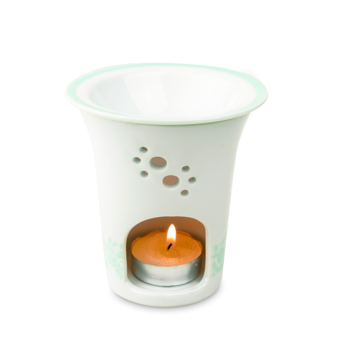 Diffuseur Jasmin en porcelaine pour résines - Les Encens du Monde - face