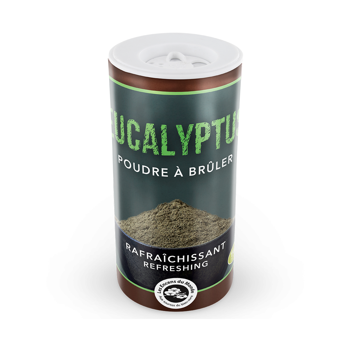 Poudre d'Eucalyptus - Les Encens du Monde - Aromandise - packaging av