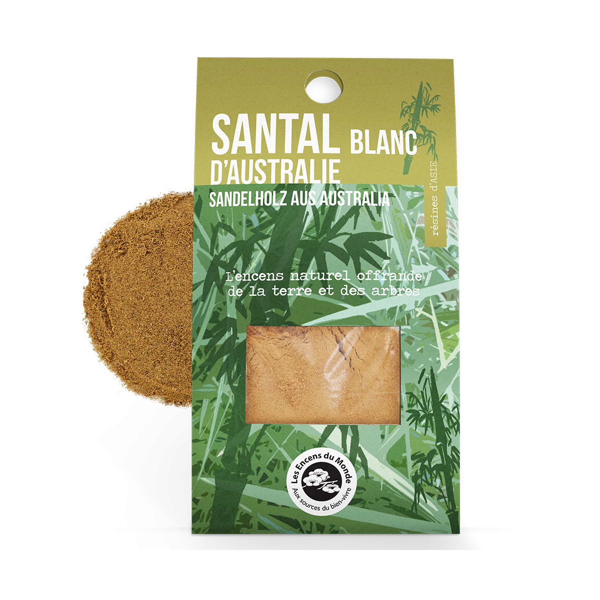 Santal Blanc Australien - résines - Les Encens du Monde - Aromandise - packaging av