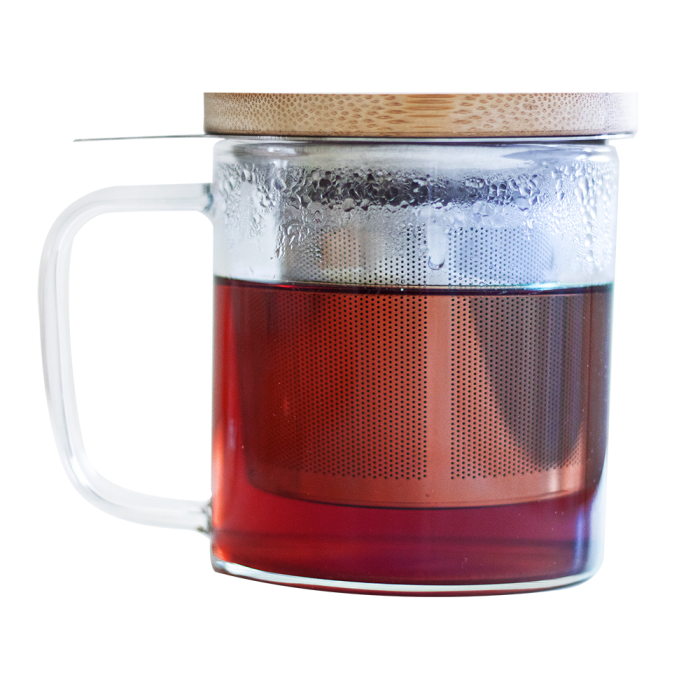 Mug verre avec filtre - face -aromandise