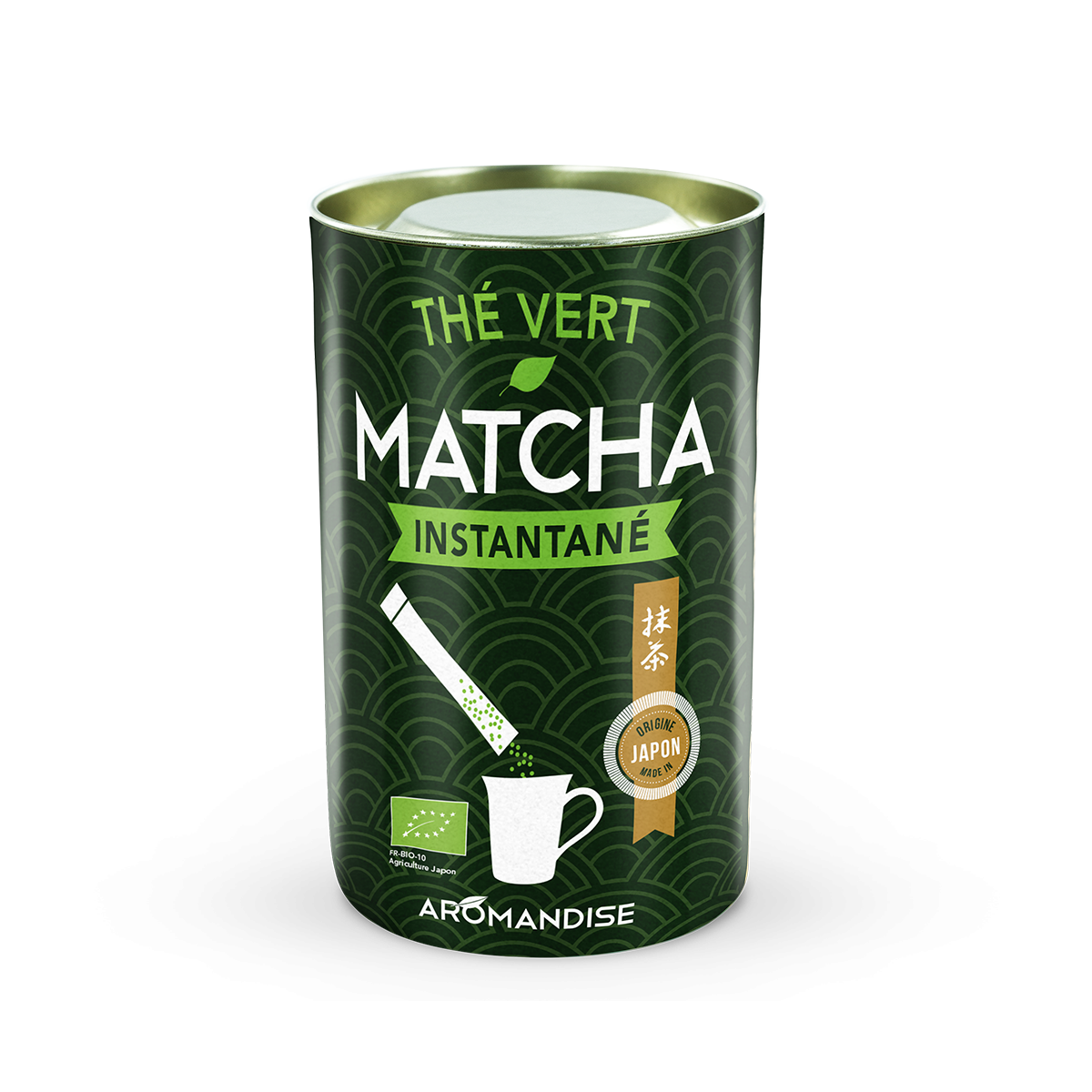 Thé Vert Matcha Instantané - Thés bio Japonais - Aromandise - face 1