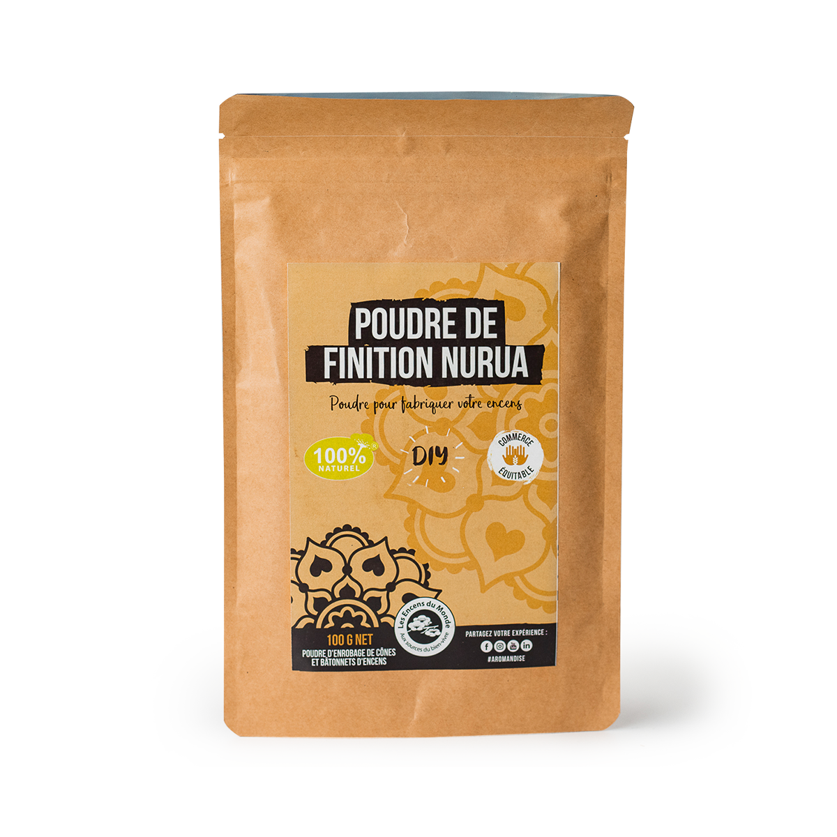 Poudre de finition nurua encens DIY - face -aromandise