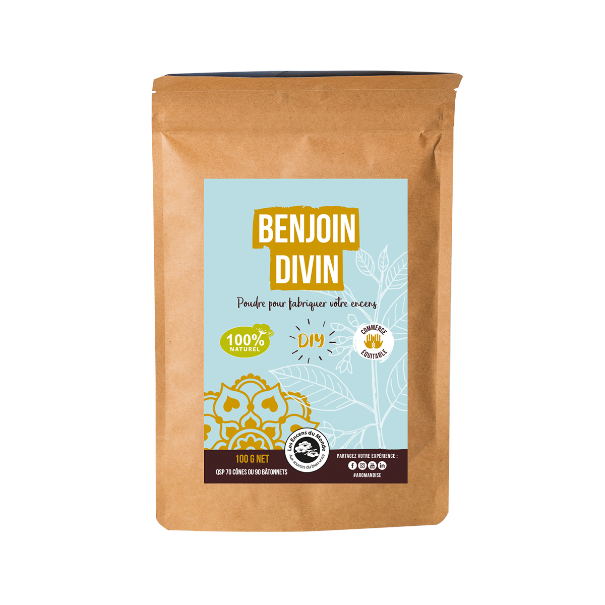 Poudre benjoin divin encens DIY - face - aromandise