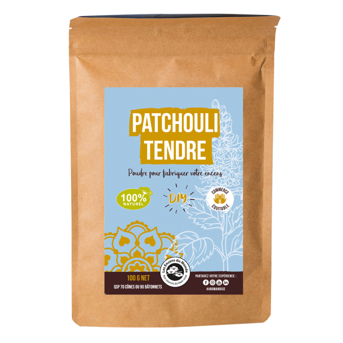 Poudre Patchouli tendre -encens DIY - les encens du monde - face