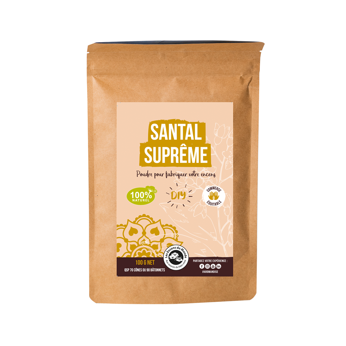 Poudre de santal - encens Diy - face - aromandise