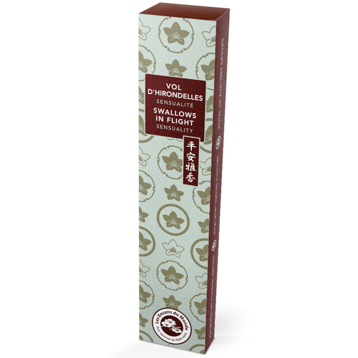 Vol d'hirondelles - Karin - Encens japonais - Les Encens du Monde - Aromandise - packaging ar