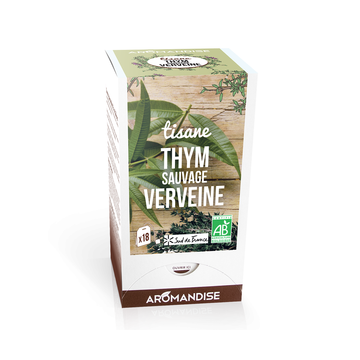 Tisane thym sauvage et verveine - Aromandise - Packaging