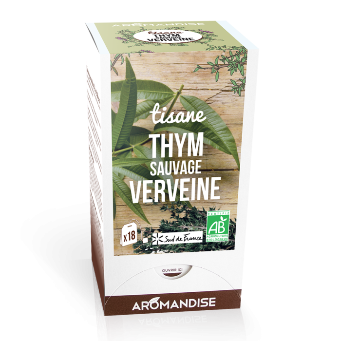 Tisane thym sauvage et verveine - Aromandise - Packaging
