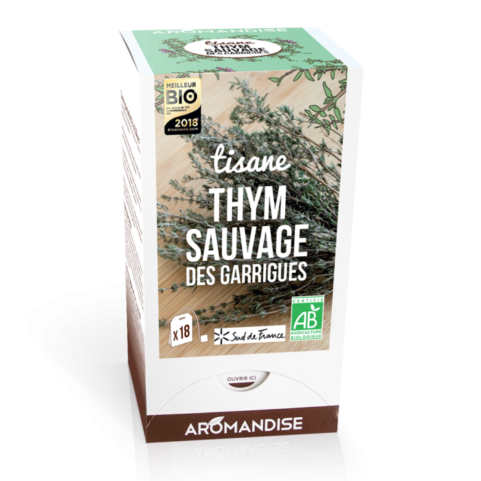 Tisane thym sauvage des garrigues - Aromandise - Packaging