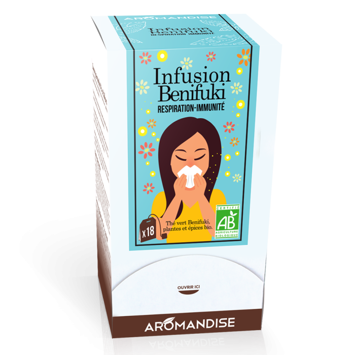 Tisane Benifuki Respiration Immunité -  Aromandise - packaging