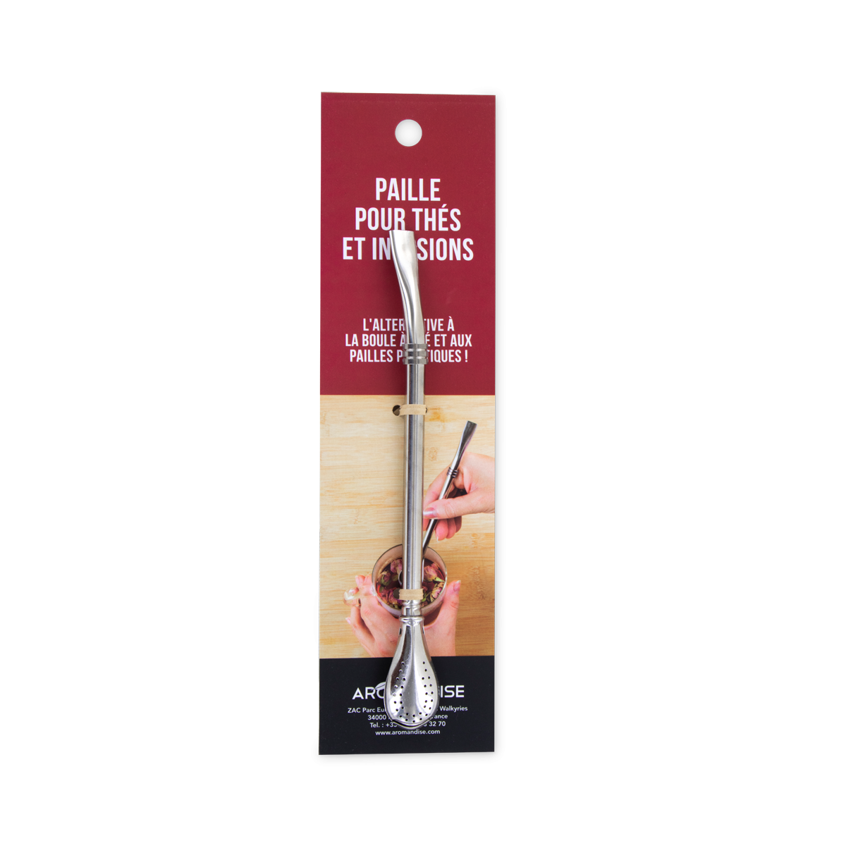 Paille pour thés et infusions - filtre - aromandise - produit