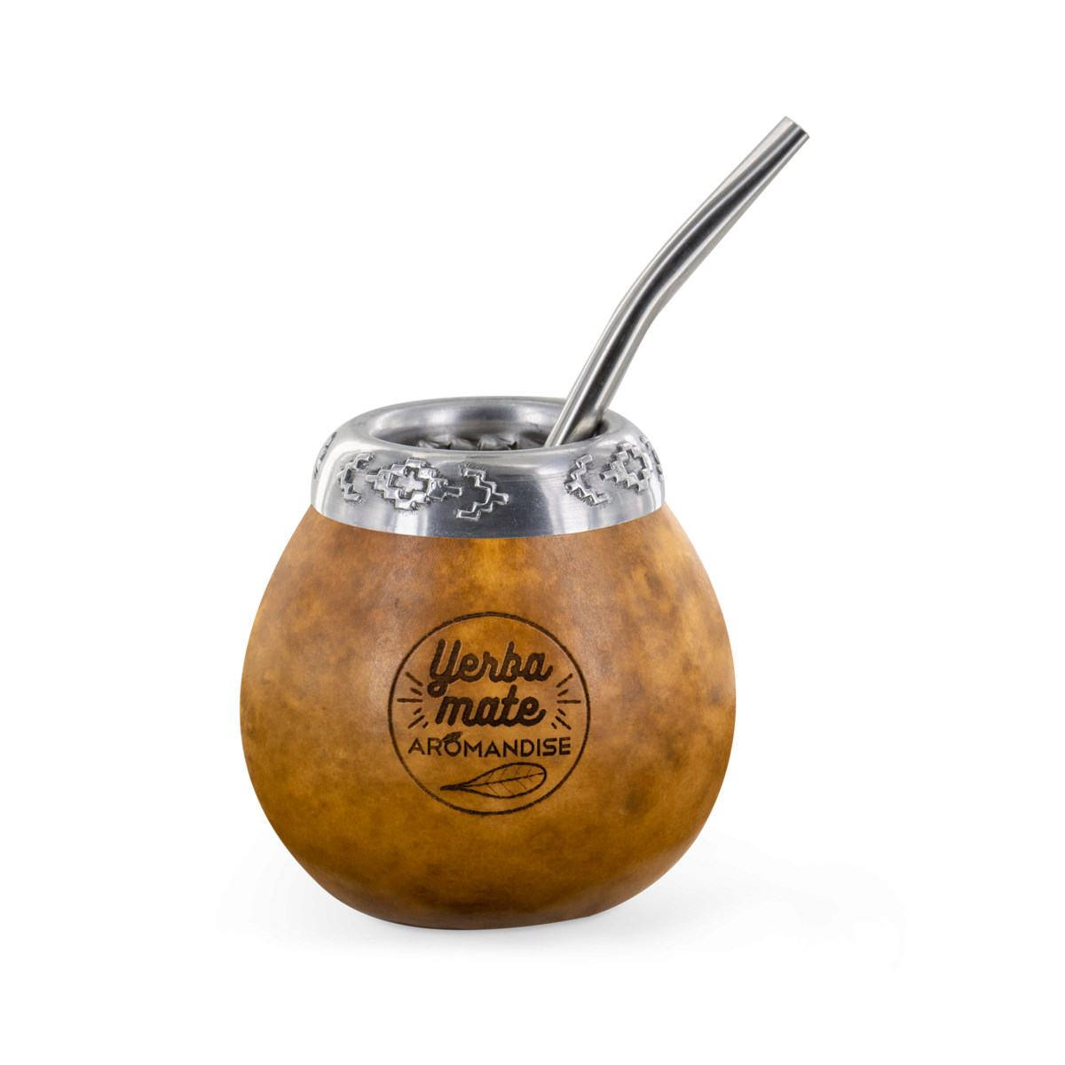 Calebasse et bombilla pour maté - Aromandise - face