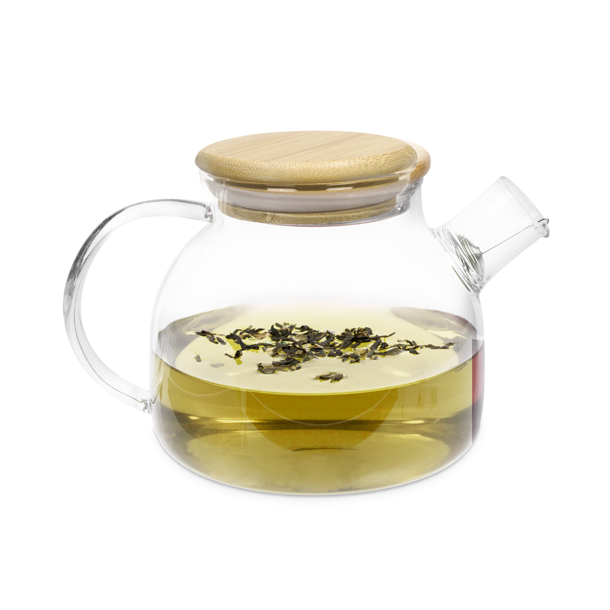 Théière en verre et couvercle bambou - Accessoires pour thés et tisanes - verre trempé - côté