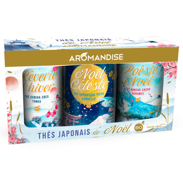 Coffret thés japonais de Noël - face - Aromandise