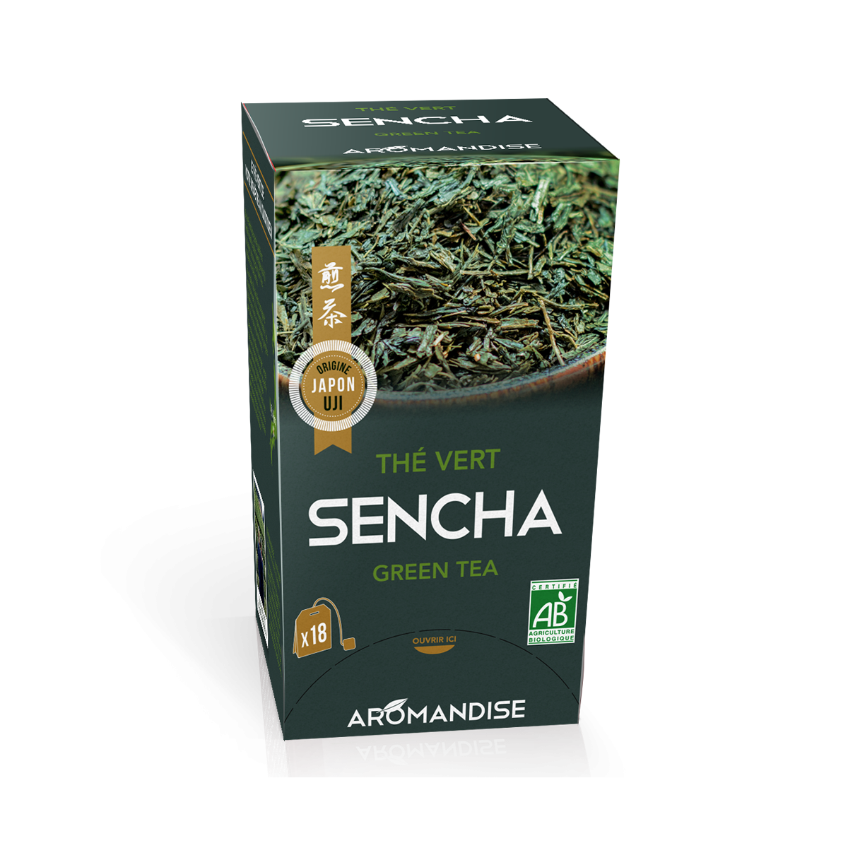 Thé vert Sencha en infusettes - face - Aromandise