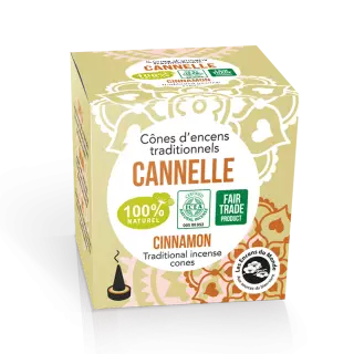 Cannelle - Cônes d'encens Indiens - Les Encens du Monde - Aromandise - face produit
