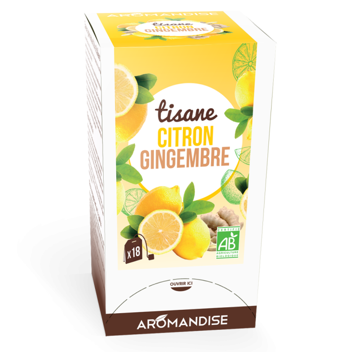 Tisane gingembre citron - tisanes gourmandes - Aromandise - produit av