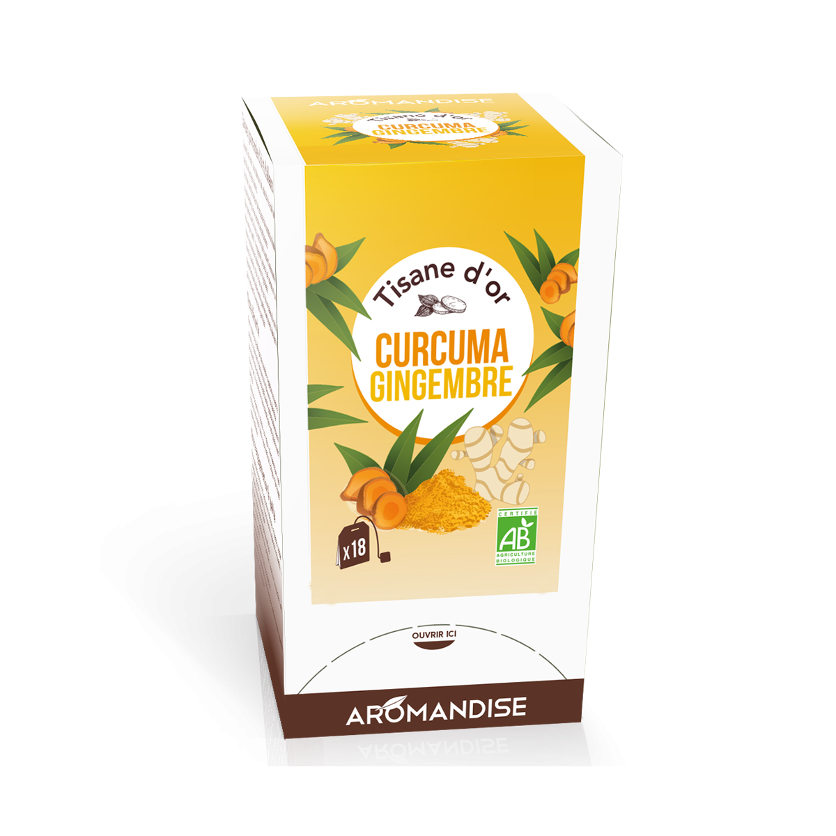 Tisane d’Or Curcuma Gingembre - Aromandise - face