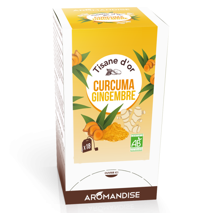 Tisane d’Or Curcuma Gingembre - Aromandise - face