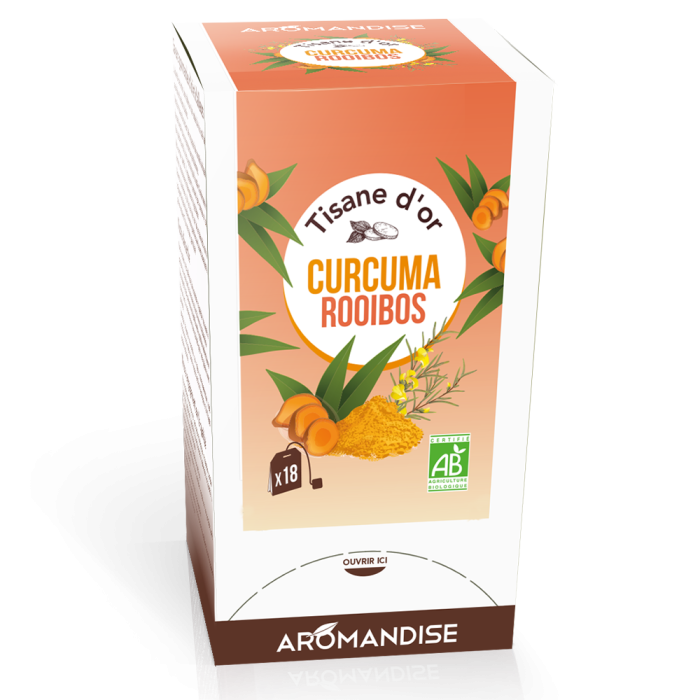 Tisane d’or Curcuma Rooibos - Aromandise - face