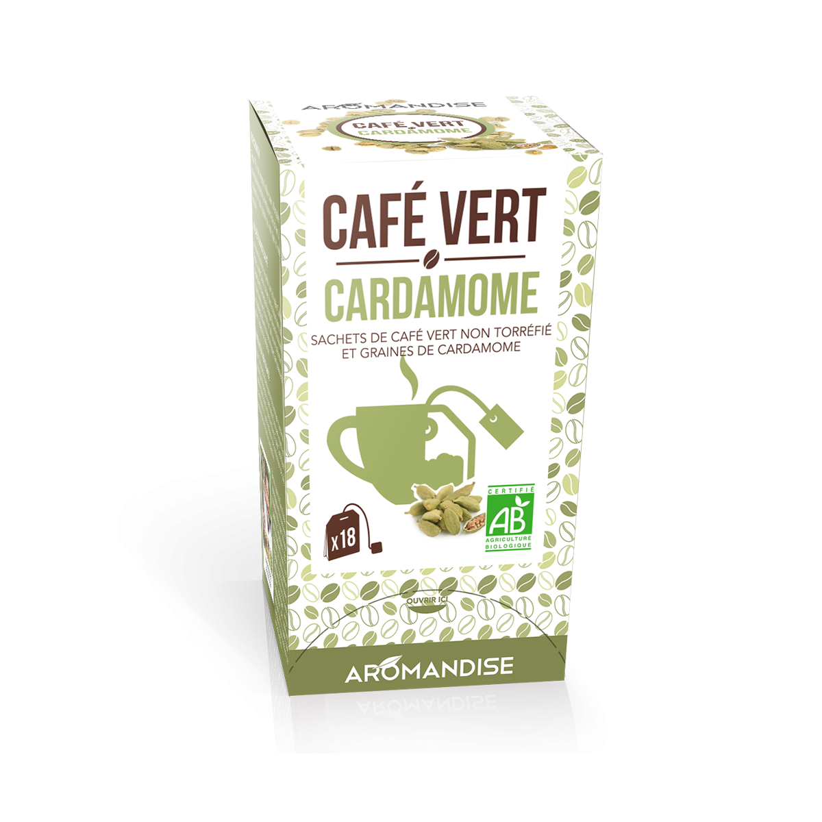 Café vert cardamome - Aromandise - Packaging
