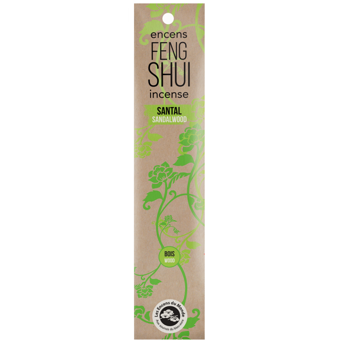 Encens Feng Shui élément bois - Santal - Les Encens du Monde - Aromandise - packaging av